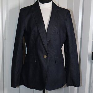 Banana Republic Women's Denim Look Blazer **Size 12 Fits 8** Blue Lined Preppy